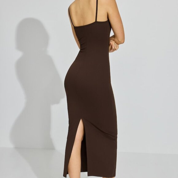 NWT Sleek Scoop Cami Maxi Dress Armadillo Brown - Picture 2 of 3